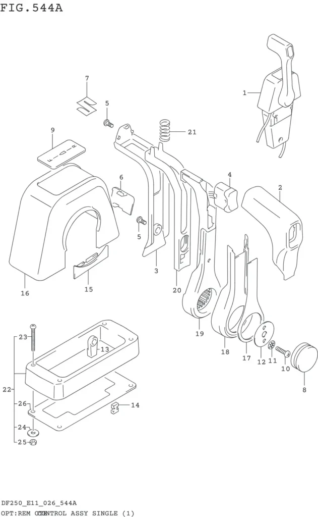 DF200T,Z,225T,Z,250T,Z,ST-640001~ OPT:REMOTE CONTROL ASSY SINGLE (1)