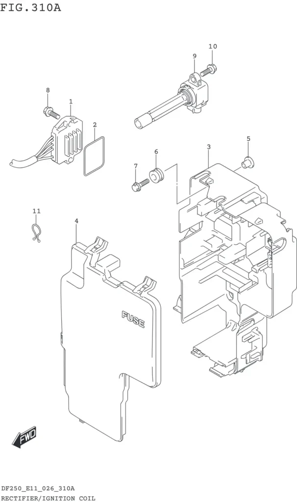 DF200T,Z,225T,Z,250T,Z,ST-640001~ RECTIFIER/IGNITION COIL