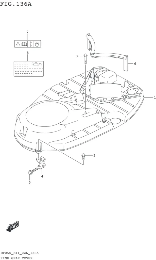 DF200T,Z,225T,Z,250T,Z,ST-640001~ RING GEAR COVER