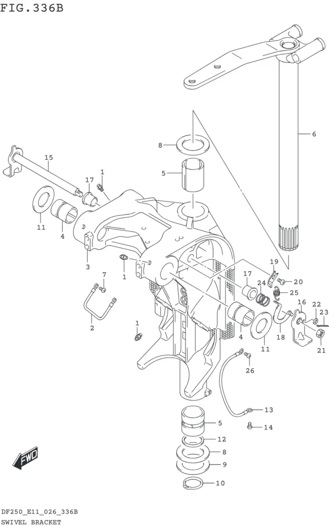 DF200T,Z,225T,Z,250T,Z,ST-640001~ SWIVEL BRACKET (L-TRANSOM)