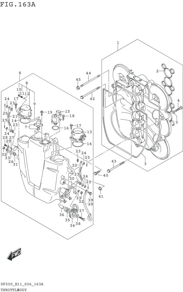 DF200T,Z,225T,Z,250T,Z,ST-640001~ THROTTLE BODY (DF200T DF200Z)