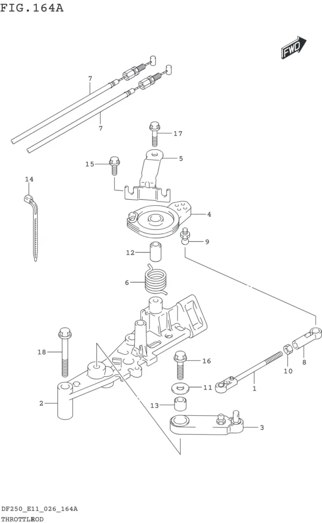 DF200T,Z,225T,Z,250T,Z,ST-640001~ THROTTLE ROD