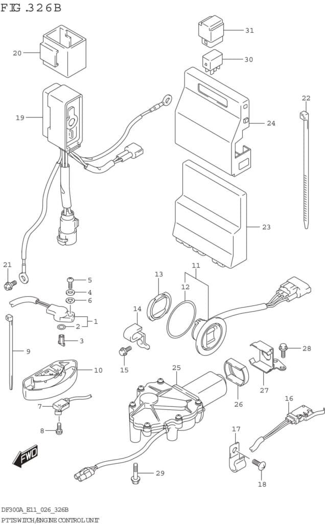 PTT Switch/Engine Control Unit (DF250A)
