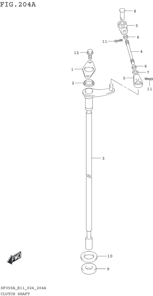 DF300B,BMD,325A,350A,AMD-640001~ CLUTCH SHAFT
