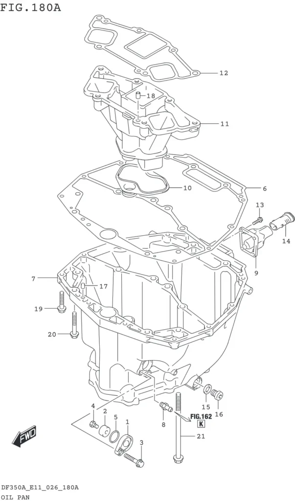 DF300B,BMD,325A,350A,AMD-640001~ OIL PAN