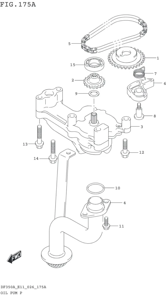 DF300B,BMD,325A,350A,AMD-640001~ OIL PUMP