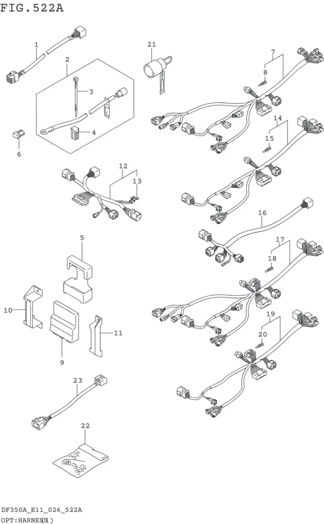 DF300B,BMD,325A,350A,AMD-640001~ OPT:HARNESS (1)
