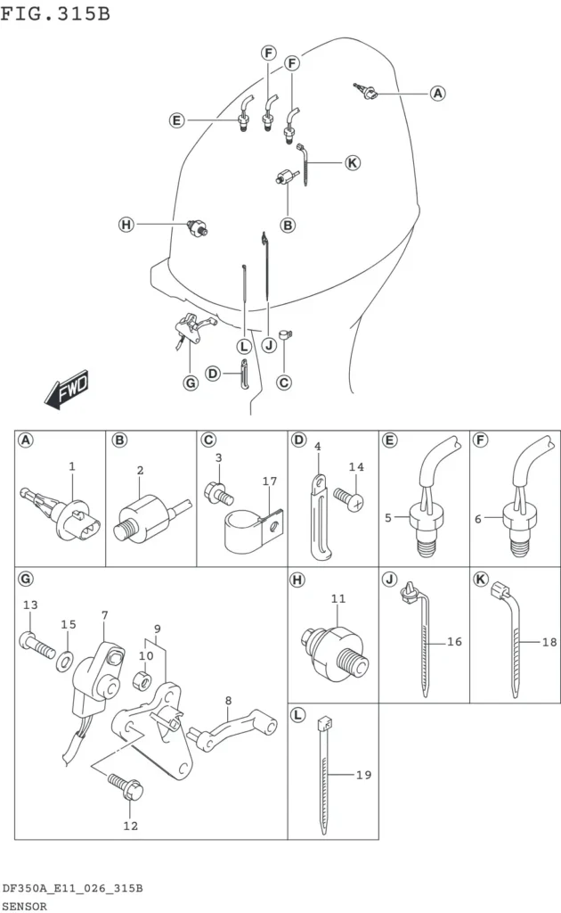 DF300B,BMD,325A,350A,AMD-640001~ SENSOR (DF350A DF325A DF300B)