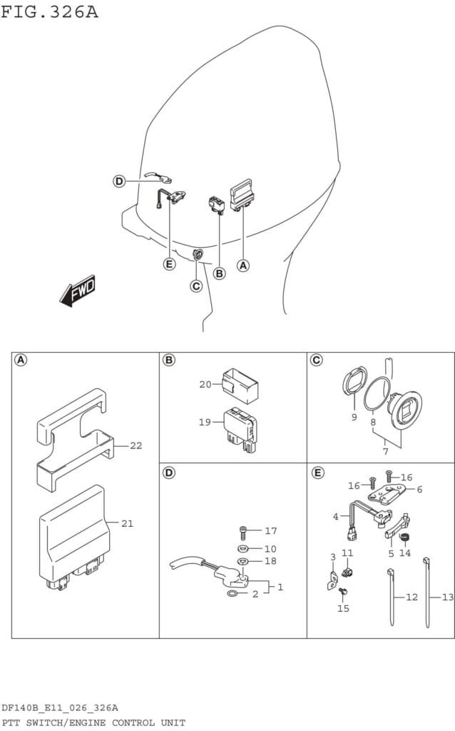 PTT Switch/Engine Control Unit (DF100C)