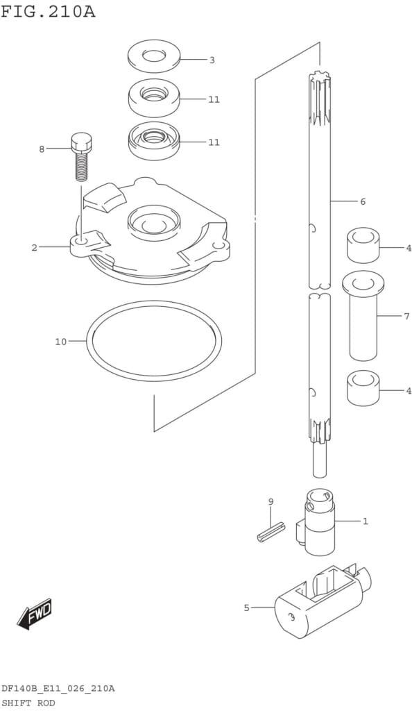 Shift Rod (DF140B DF115B DF115BS DF100C)