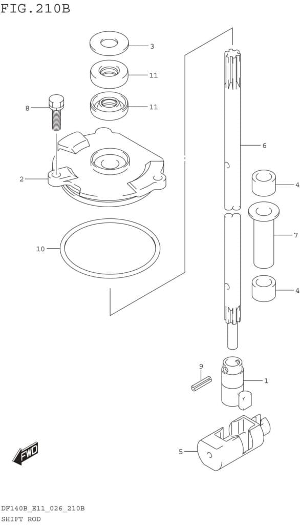 Shift Rod (DF140BZ DF115BZ)