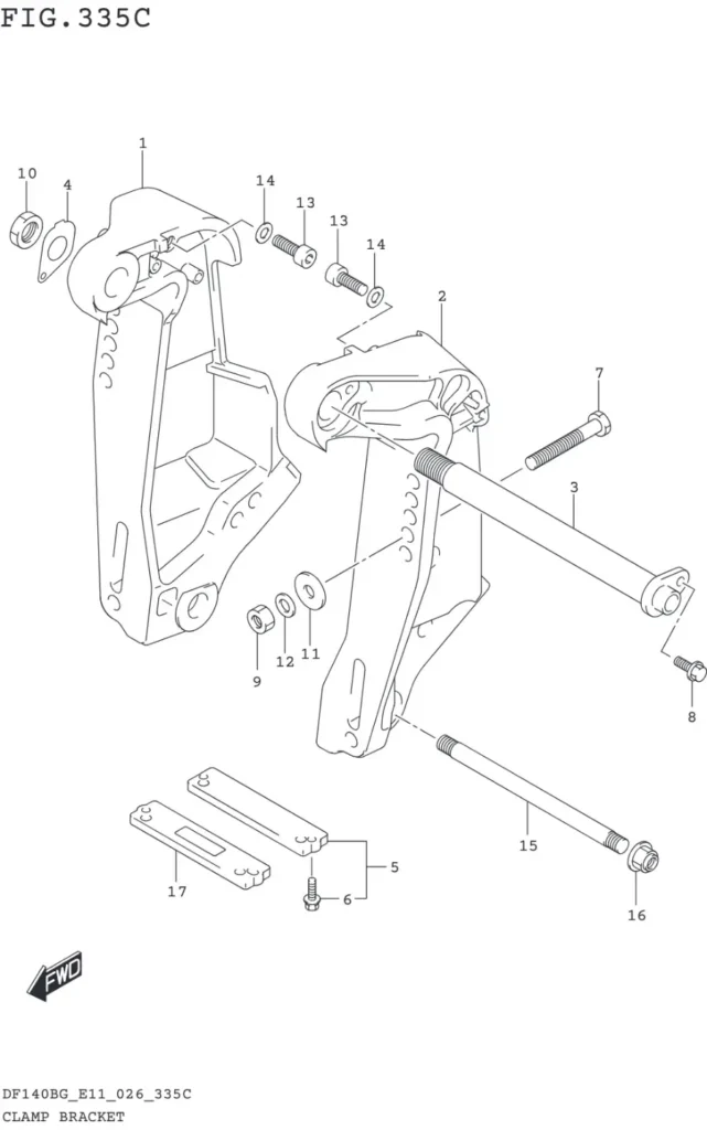 DF115BG,BZG,140BG,BZG-640001~ CLAMP BRACKET ((DF140BG DF140BZG):E11)