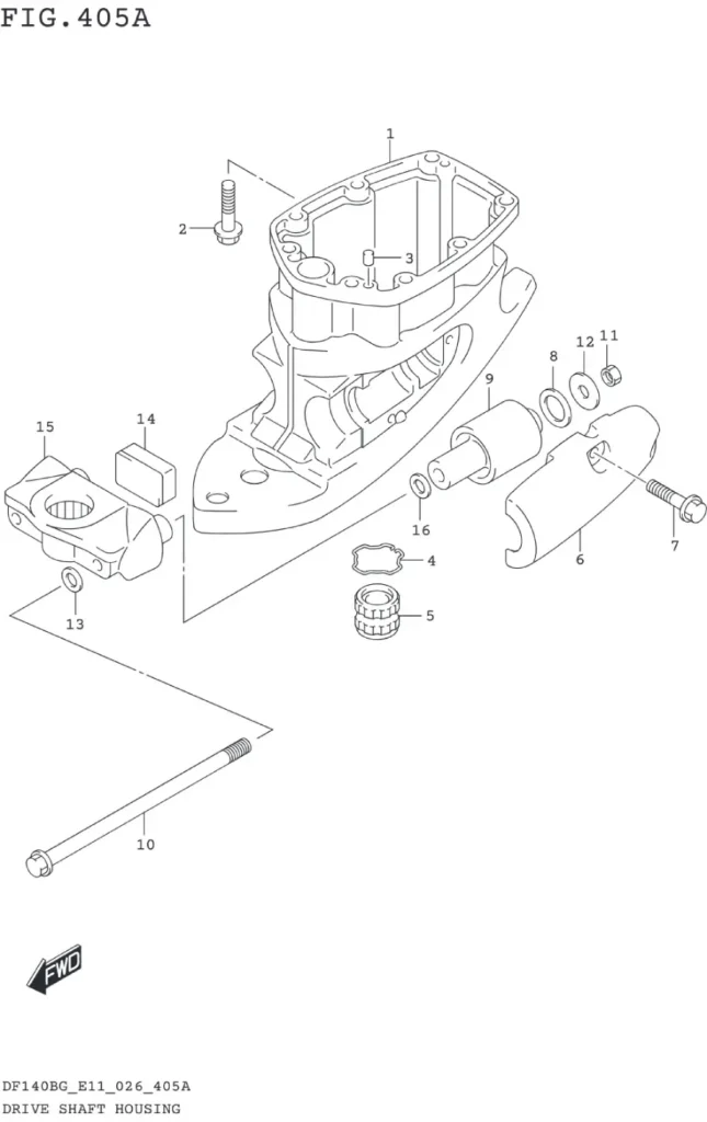 DF115BG,BZG,140BG,BZG-640001~ DRIVE SHAFT HOUSING