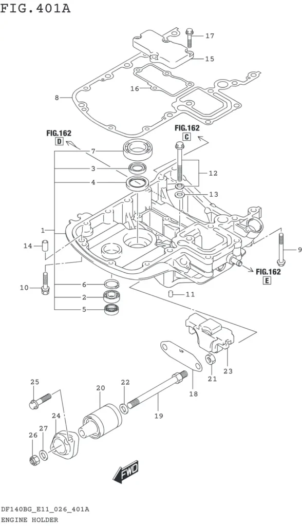 DF115BG,BZG,140BG,BZG-640001~ ENGINE HOLDER