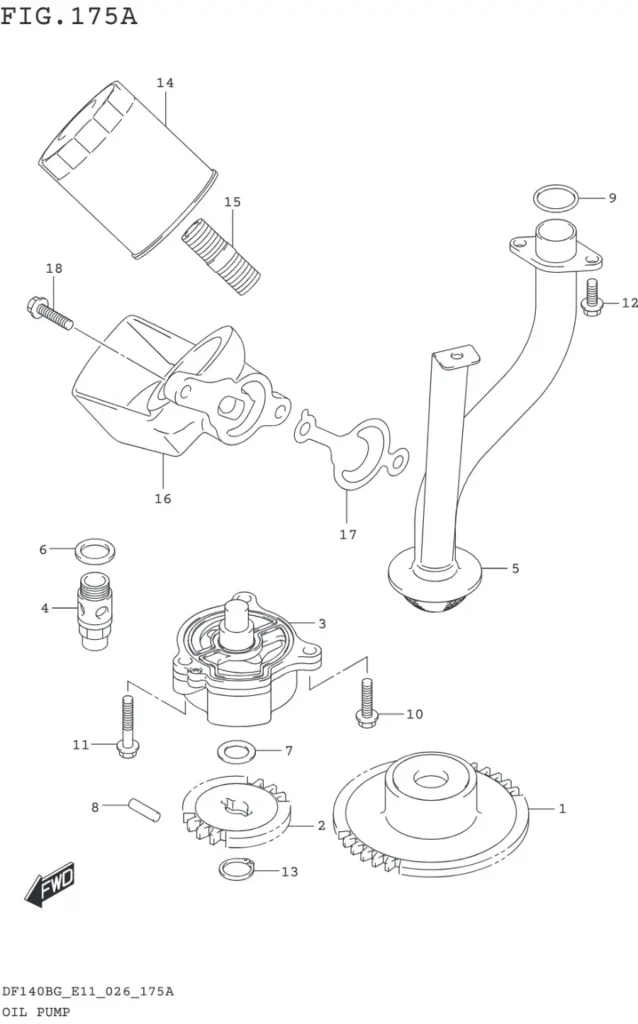 DF115BG,BZG,140BG,BZG-640001~ OIL PUMP