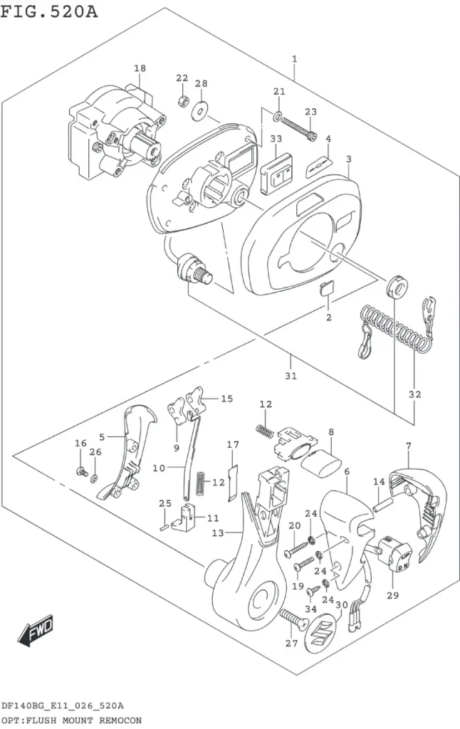 DF115BG,BZG,140BG,BZG-640001~ OPT:FLUSH MOUNT REMOCON