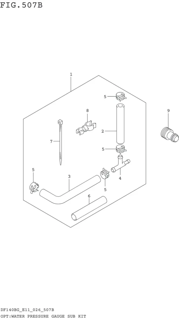 DF115BG,BZG,140BG,BZG-640001~ OPT:WATER PRESSURE GAUGE SUB KIT (DF140BG DF140BZG)