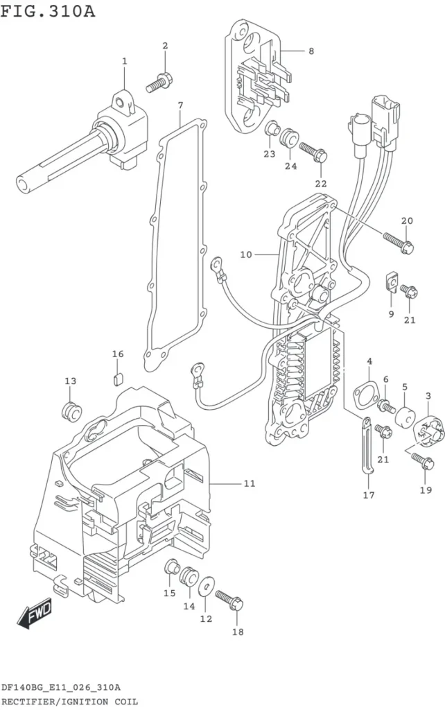 DF115BG,BZG,140BG,BZG-640001~ RECTIFIER/IGNITION COIL