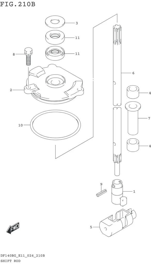 DF115BG,BZG,140BG,BZG-640001~ SHIFT ROD (DF115BZG DF140BZG)