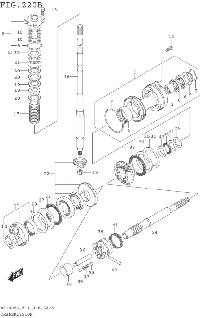DF115BG,BZG,140BG,BZG-640001~ TRANSMISSION (DF115BZG DF140BZG)