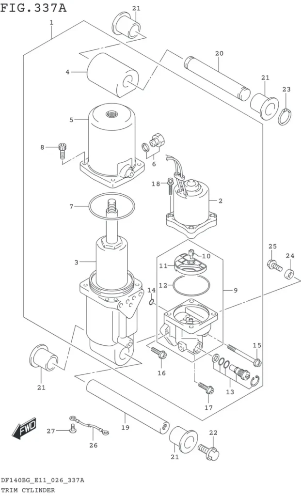DF115BG,BZG,140BG,BZG-640001~ TRIM CYLINDER (DF115BG DF115BZG)