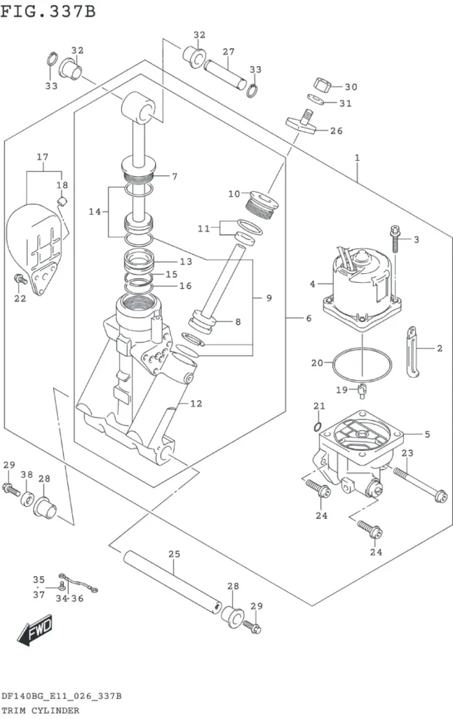 DF115BG,BZG,140BG,BZG-640001~ TRIM CYLINDER ((DF140BG DF140BZG):E11)