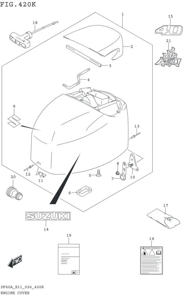 DF40AT,AQH,ATH,AST,50AT,ATH,AVT,60AT,AQH,ATH,AVT-640001~ ENGINE COVER (DF40ASVT)(SEE NOTE 2)