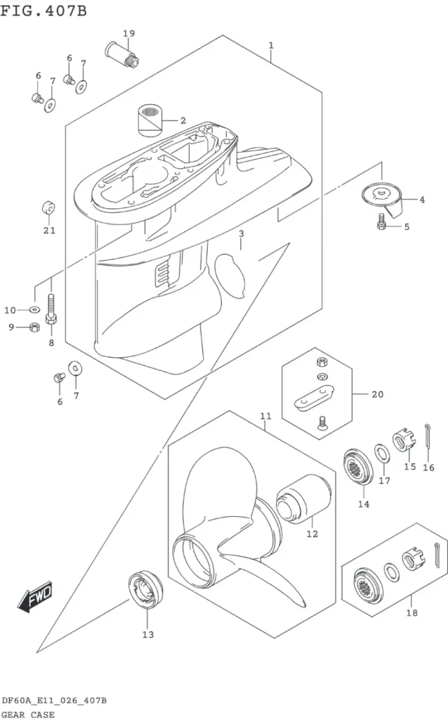 DF40AT,AQH,ATH,AST,50AT,ATH,AVT,60AT,AQH,ATH,AVT-640001~ GEAR CASE (DF60A)