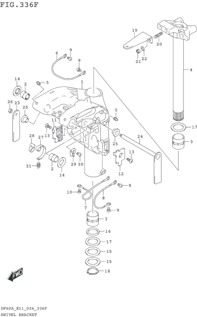 DF40AT,AQH,ATH,AST,50AT,ATH,AVT,60AT,AQH,ATH,AVT-640001~ SWIVEL BRACKET (DF50AVT DF60AVT)