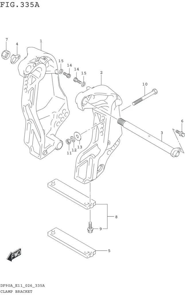 DF70AT,ATH,75AT,80AT,90AT,ATH,AWQH,100BT-640001~ CLAMP BRACKET (DF70A DF75A DF80A DF90A DF100B)