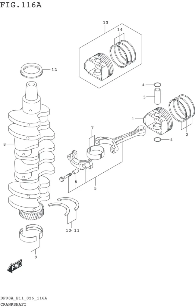 DF70AT,ATH,75AT,80AT,90AT,ATH,AWQH,100BT-640001~ CRANKSHAFT