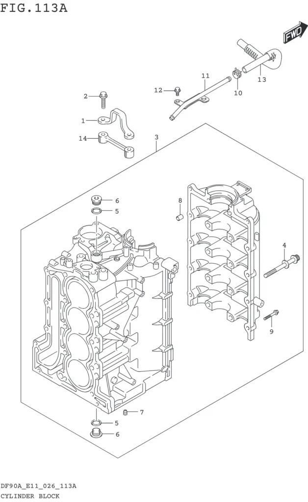 DF70AT,ATH,75AT,80AT,90AT,ATH,AWQH,100BT-640001~ CYLINDER BLOCK