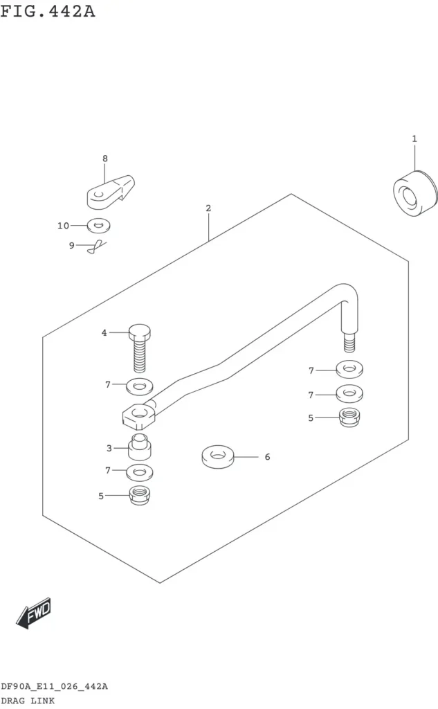 DF70AT,ATH,75AT,80AT,90AT,ATH,AWQH,100BT-640001~ DRAG LINK (DF70A DF80A DF90A DF100B DF75A)