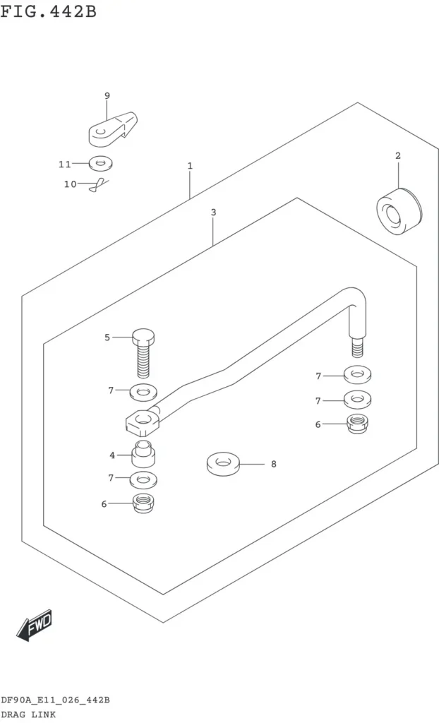 DF70AT,ATH,75AT,80AT,90AT,ATH,AWQH,100BT-640001~ DRAG LINK (DF70A DF90A)(SEE NOTE 1)