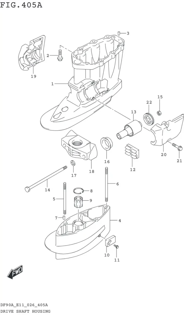 DF70AT,ATH,75AT,80AT,90AT,ATH,AWQH,100BT-640001~ DRIVE SHAFT HOUSING