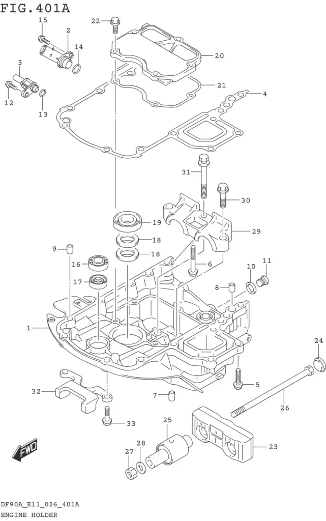 DF70AT,ATH,75AT,80AT,90AT,ATH,AWQH,100BT-640001~ ENGINE HOLDER
