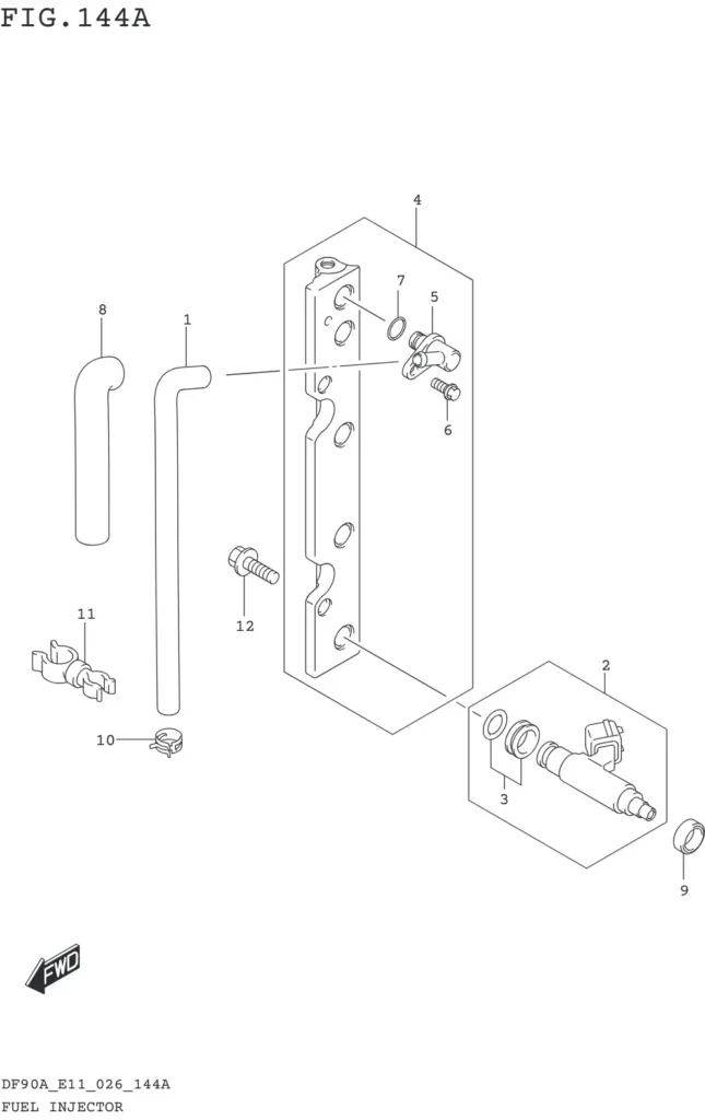 DF70AT,ATH,75AT,80AT,90AT,ATH,AWQH,100BT-640001~ FUEL INJECTOR (E01 E03 E11)