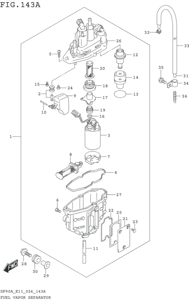 DF70AT,ATH,75AT,80AT,90AT,ATH,AWQH,100BT-640001~ FUEL VAPOR SEPARATOR