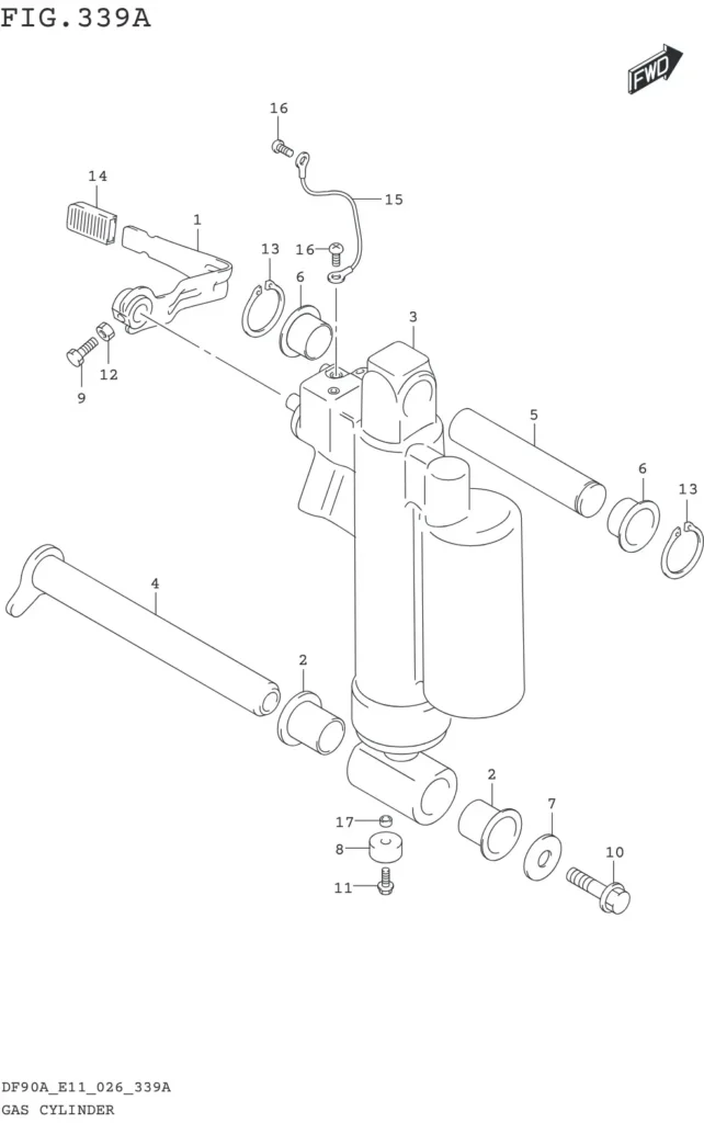 DF70AT,ATH,75AT,80AT,90AT,ATH,AWQH,100BT-640001~ GAS CYLINDER (DF90AWQH)