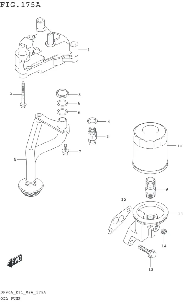DF70AT,ATH,75AT,80AT,90AT,ATH,AWQH,100BT-640001~ OIL PUMP