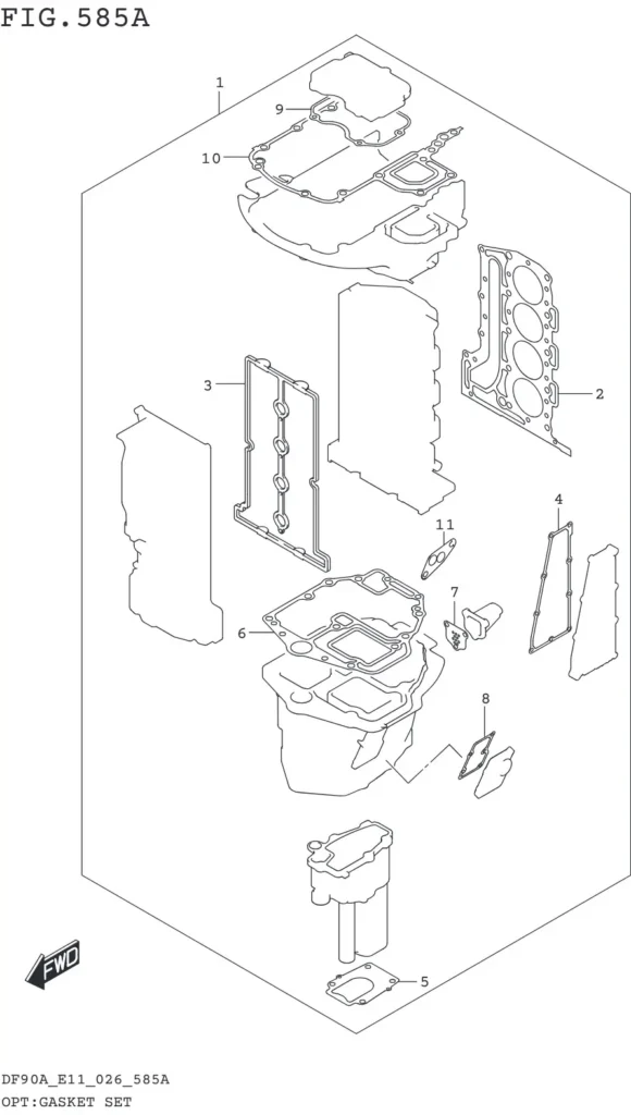 DF70AT,ATH,75AT,80AT,90AT,ATH,AWQH,100BT-640001~ OPT:GASKET SET