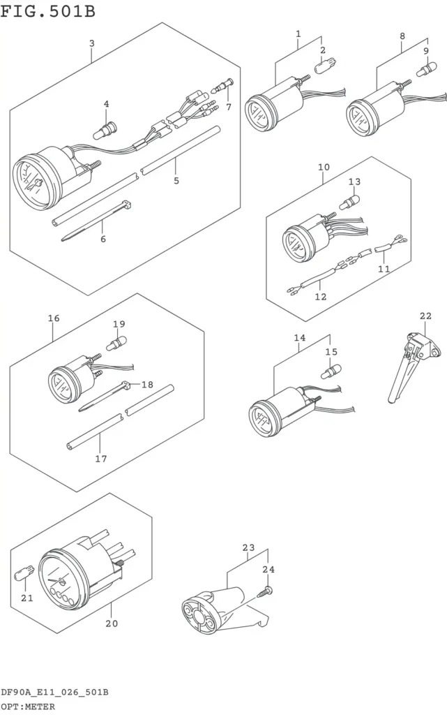 DF70AT,ATH,75AT,80AT,90AT,ATH,AWQH,100BT-640001~ OPT:METER (DF70A DF90A)(SEE NOTE 1)