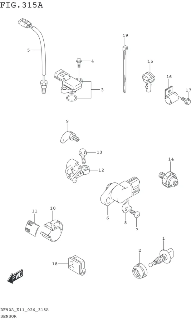 DF70AT,ATH,75AT,80AT,90AT,ATH,AWQH,100BT-640001~ SENSOR (DF70A DF75A DF80A DF90A DF100B)