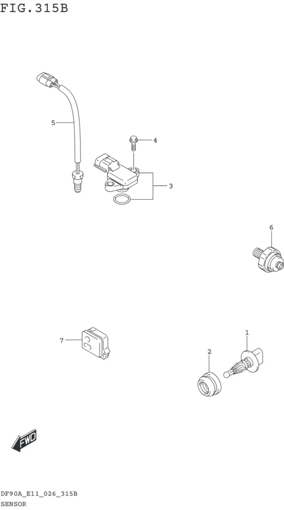DF70AT,ATH,75AT,80AT,90AT,ATH,AWQH,100BT-640001~ SENSOR (DF90AWQH)