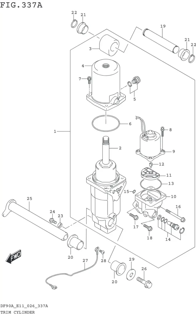 DF70AT,ATH,75AT,80AT,90AT,ATH,AWQH,100BT-640001~ TRIM CYLINDER (DF70A DF75A DF80A DF90A DF100B)