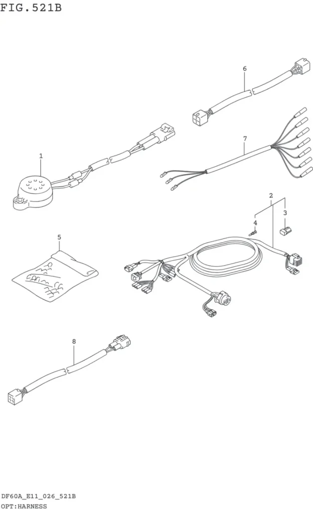 DF40AT,AQH,ATH,AST,50AT,ATH,AVT,60AT,AQH,ATH,AVT-640001~ OPT:HARNESS (DF40AQH DF60AQH)