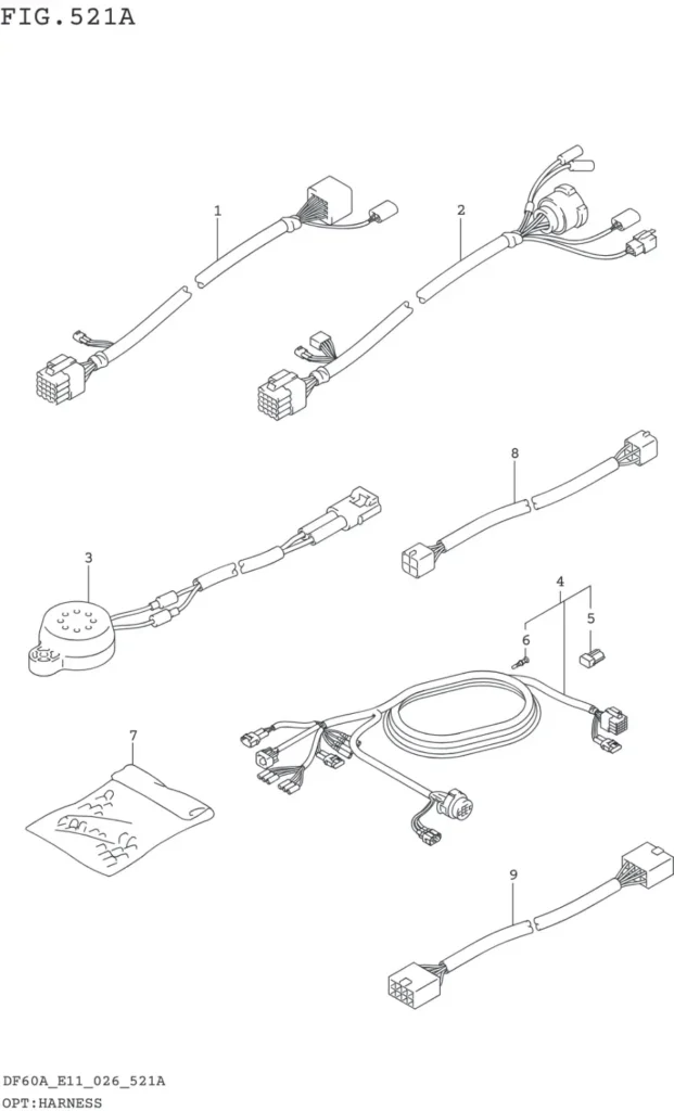 DF40AT,AQH,ATH,AST,50AT,ATH,AVT,60AT,AQH,ATH,AVT-640001~ OPT:HARNESS (SEE NOTE 1)