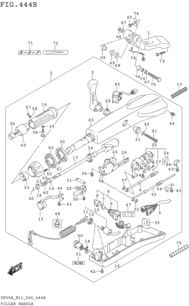 DF40AT,AQH,ATH,AST,50AT,ATH,AVT,60AT,AQH,ATH,AVT-640001~ TILLER HANDLE (DF40AQH DF60AQH)